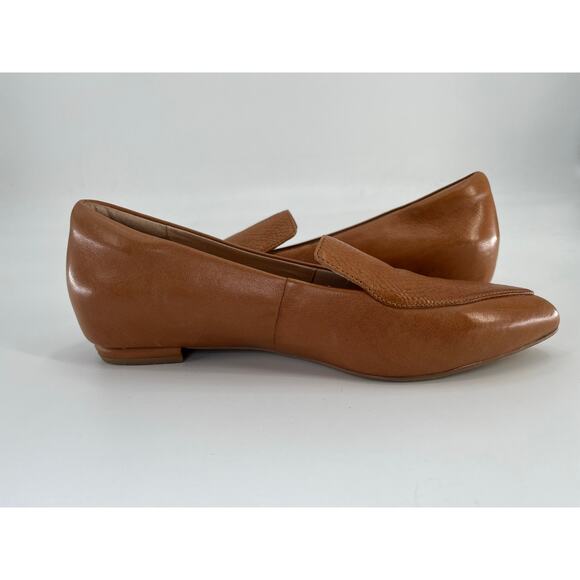 SALE Frankie4 Faye Reptile Embossed Flat Slip On Shoes Sz 7.5 Tan Leather - Picture 3 of 10